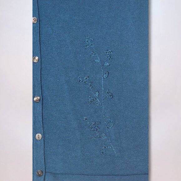 Venezia Dark Blue Button-Up Cardigan - Picture 4 of 5